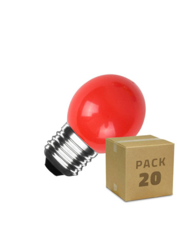 Pack 20 Ampoules LED E27 3W 300 lm G45 Monochrome