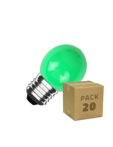 Pack de 20 Bombillas LED E27 G45 3W Monocolor