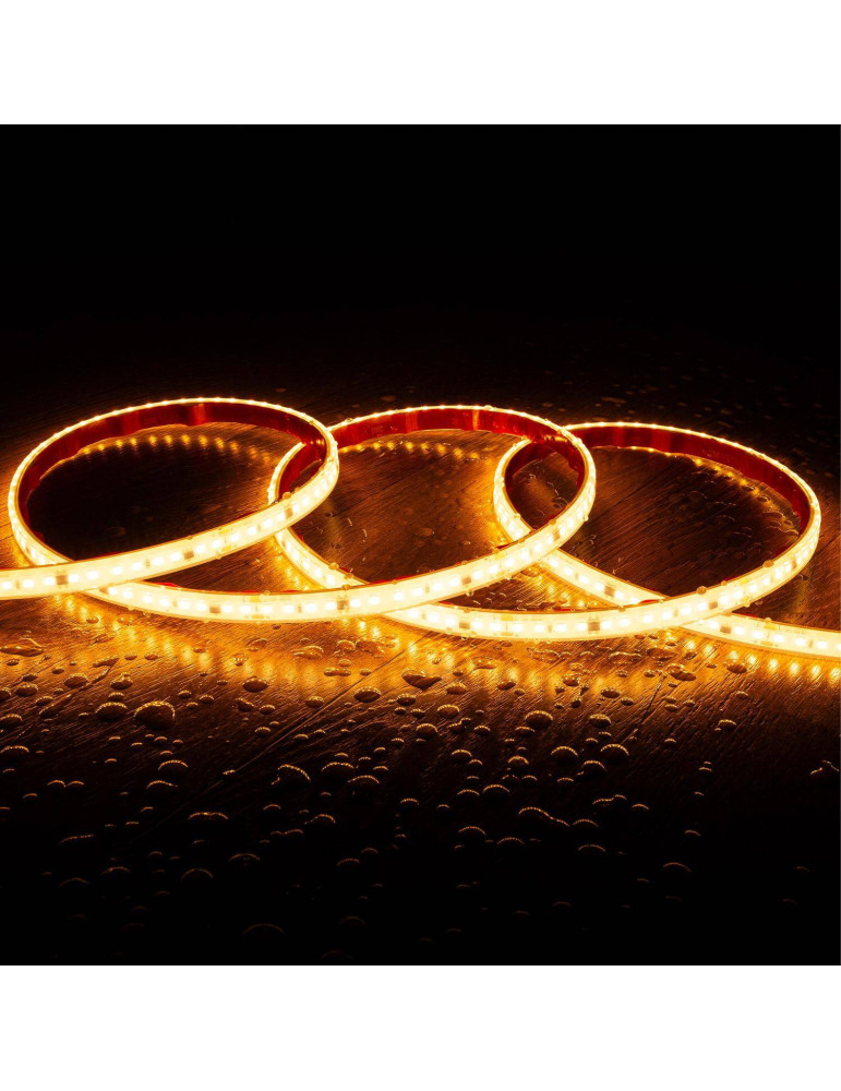 Bobine de Ruban LED Dimmable Auto-redressement 220V SMD2835 Silicone FLEX 120 LED/m High Lumen Largeur 12mm 50 metres IP67 Coupe