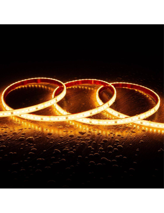 Bobine de Ruban LED Dimmable Auto-redressement 220V SMD2835 Silicone FLEX 120 LED/m High Lumen Largeur 12mm 50 metres IP67 Coupe