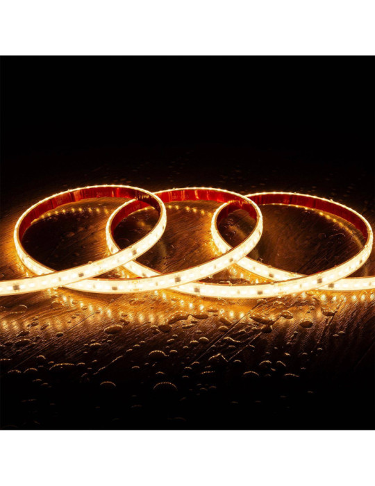 Bobine de Ruban LED Dimmable Auto-redressement 220V SMD2835 Silicone FLEX 120 LED/m High Lumen Largeur 12mm 50 metres IP67 Coupe