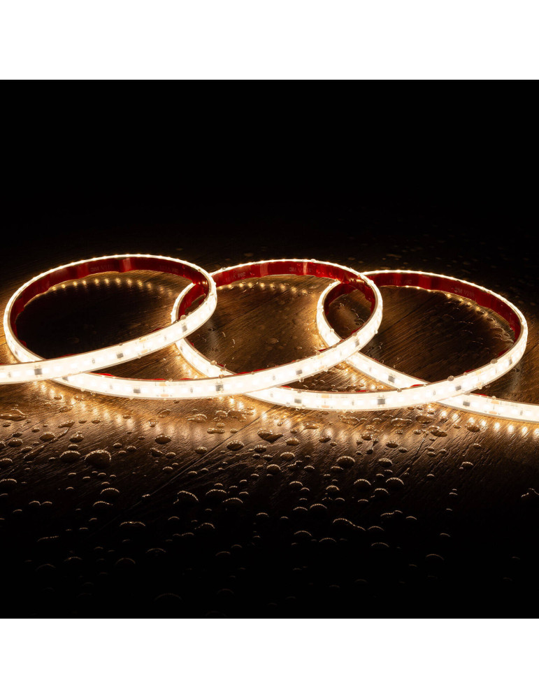 Bobine de Ruban LED Dimmable Auto-redressement 220V SMD2835 Silicone FLEX 120 LED/m High Lumen Largeur 12mm 50 metres IP67 Coupe