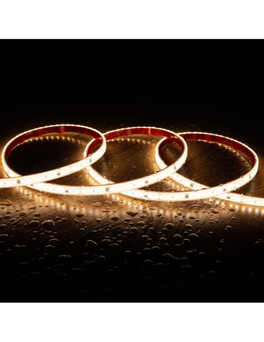 Bobine de Ruban LED Dimmable Auto-redressement 220V SMD2835 Silicone FLEX 120 LED/m High Lumen Largeur 12mm 50 metres IP67 Coupe