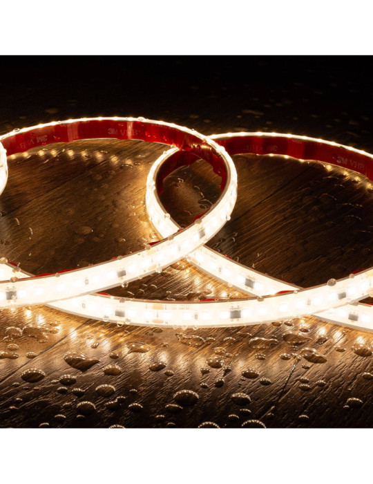 Bobine de Ruban LED Dimmable Auto-redressement 220V SMD2835 Silicone FLEX 120 LED/m High Lumen Largeur 12mm 50 metres IP67 Coupe