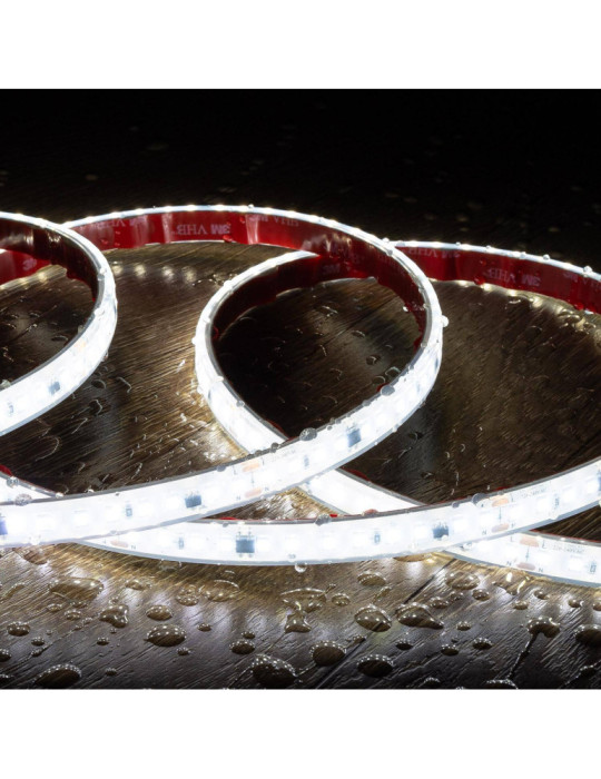 Bobine de Ruban LED Dimmable Auto-redressement 220V SMD2835 Silicone FLEX 120 LED/m High Lumen Largeur 12mm 50 metres IP67 Coupe