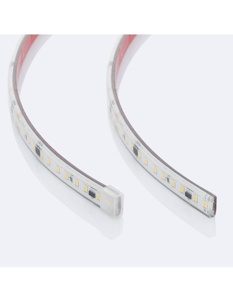Bobine de Ruban LED Dimmable Auto-redressement 220V SMD2835 Silicone FLEX 120 LED/m High Lumen Largeur 12mm 50 metres IP67 Coupe