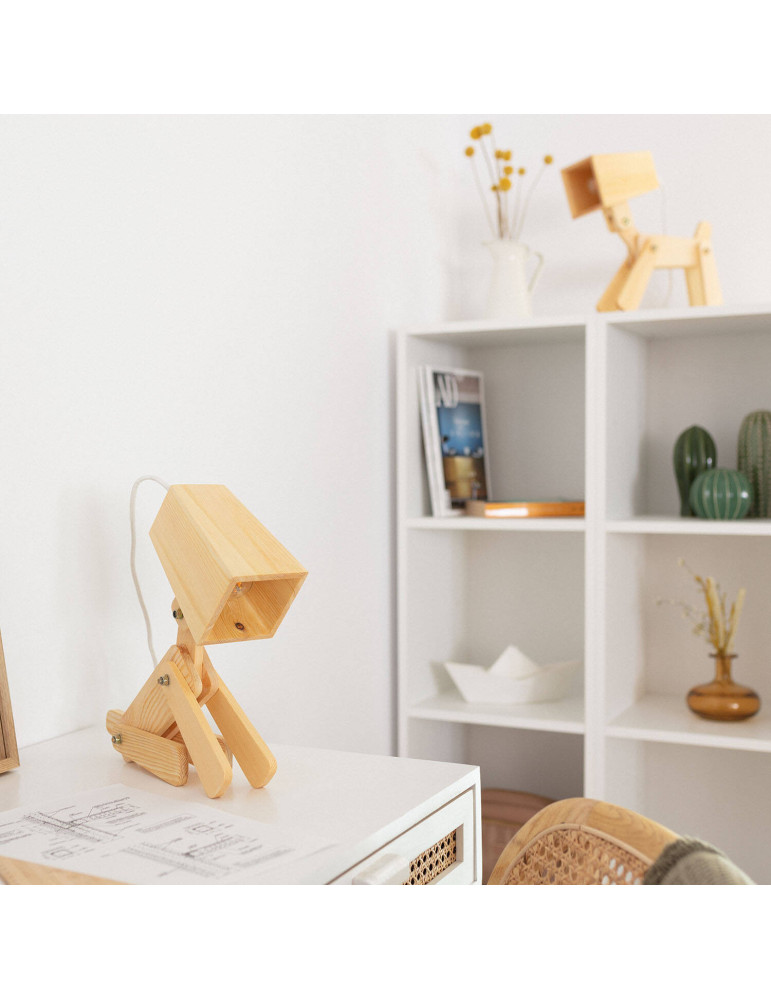 Lampe à Poser Métal et Bois Kids Coba Doggi