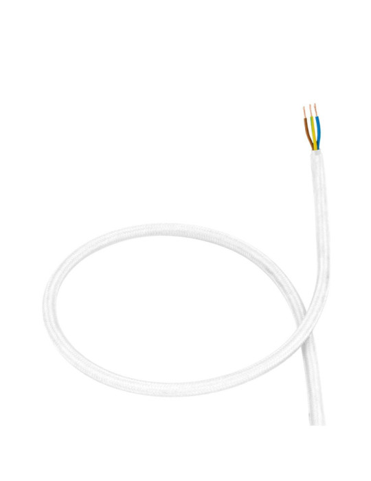 Câble Électrique Textile Blanc