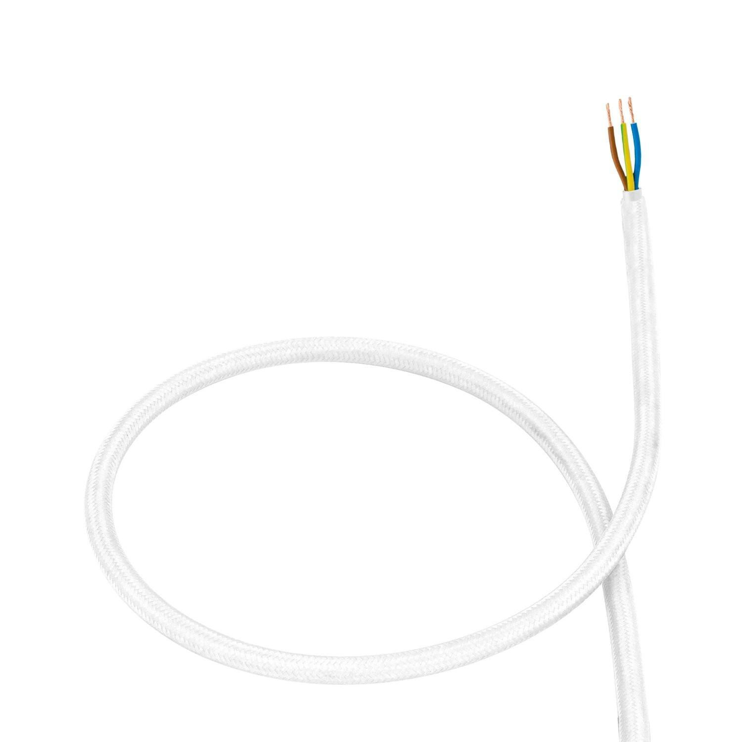 Câble Électrique Textile Blanc 100m