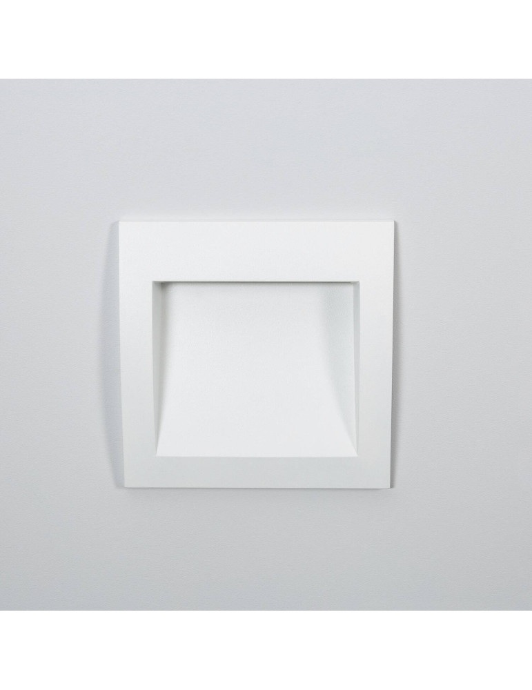 Balise LED Extérieure 4W Encastrable au Mur Carrée Natt Blanche