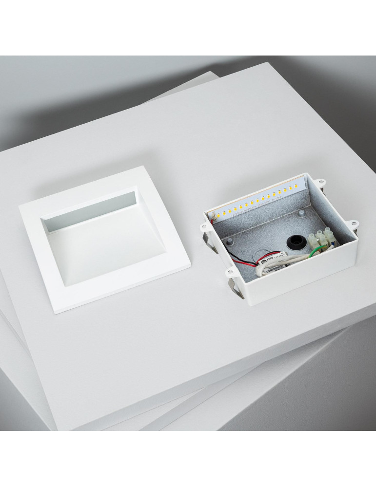 Balise LED Extérieure 4W Encastrable au Mur Carrée Natt Blanche