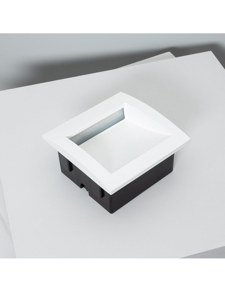 Balise LED Extérieure 4W Encastrable au Mur Carrée Natt Blanche