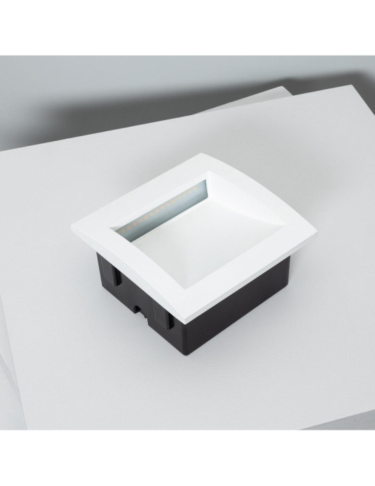 Balise LED Extérieure 4W Encastrable au Mur Carrée Natt Blanche