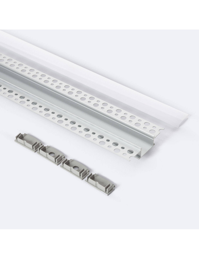 Profilé Aluminium Encastré dans Plâtre / Plaque de Plâtre 2m pour Ruban LED Double