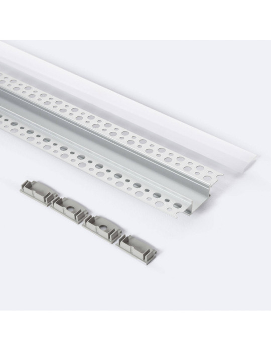 Profilé Aluminium Encastré dans Plâtre / Plaque de Plâtre 2m pour Ruban LED Double