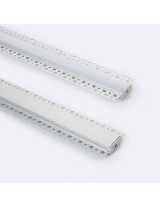 Profilé Aluminium Encastré dans Plâtre / Plaque de Plâtre 2m pour Ruban LED Double