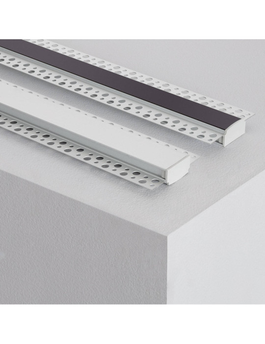 Profilé Aluminium Encastré dans Plâtre / Plaque de Plâtre 2m pour Ruban LED Double