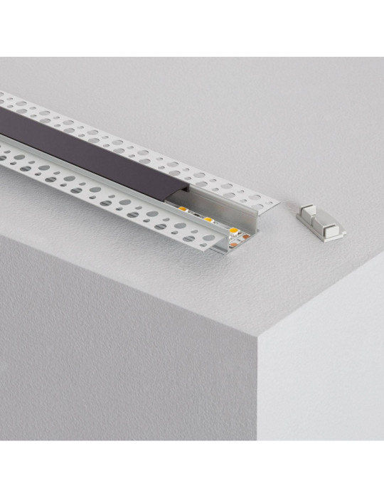 Profilé Aluminium Encastré dans Plâtre / Plaque de Plâtre 2m pour Ruban LED Double