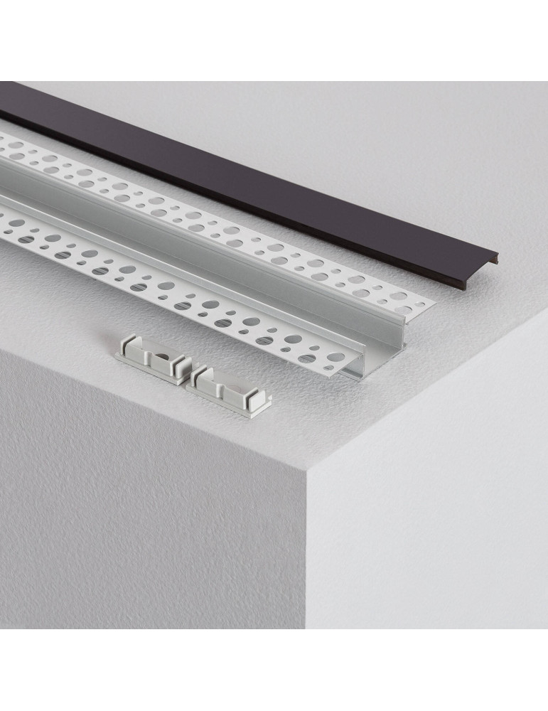 Profilé Aluminium Encastré dans Plâtre / Plaque de Plâtre 2m pour Ruban LED Double