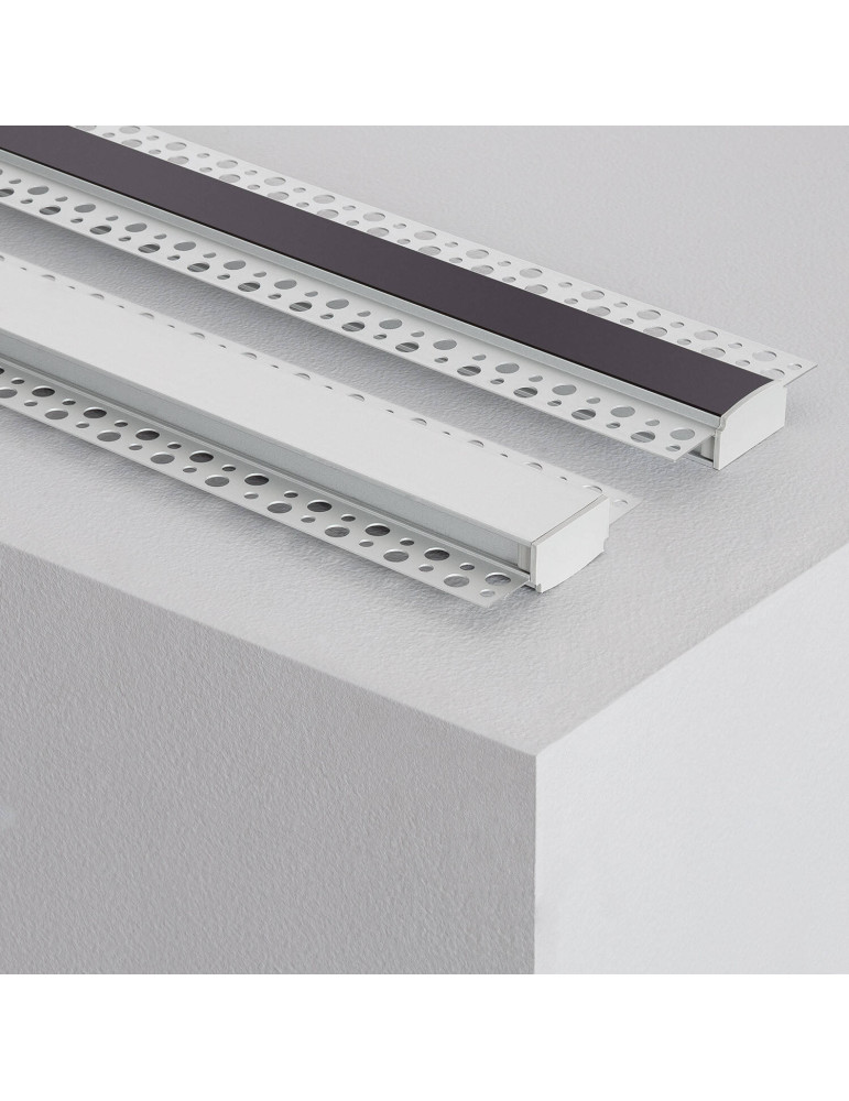 Profilé Aluminium Encastré dans Plâtre / Plaque de Plâtre 2m pour Ruban LED Double