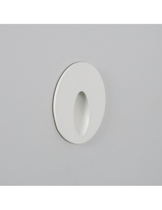 Balise Extérieure Murale LED Encastrable 3W  Ronde Boiler Blanche