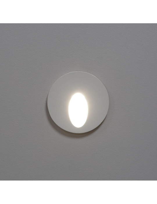 Balise Extérieure Murale LED Encastrable 3W  Ronde Boiler Blanche