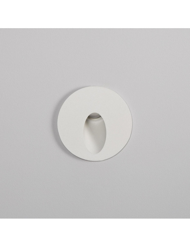 Balise Extérieure Murale LED Encastrable 3W  Ronde Boiler Blanche