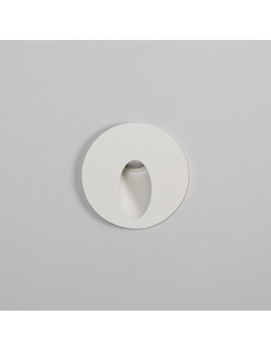 Balise Extérieure Murale LED Encastrable 3W  Ronde Boiler Blanche