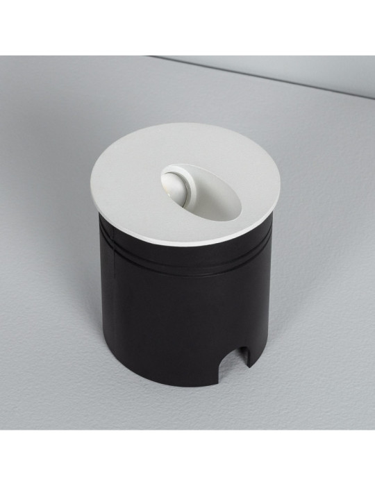 Balise Extérieure Murale LED Encastrable 3W  Ronde Boiler Blanche