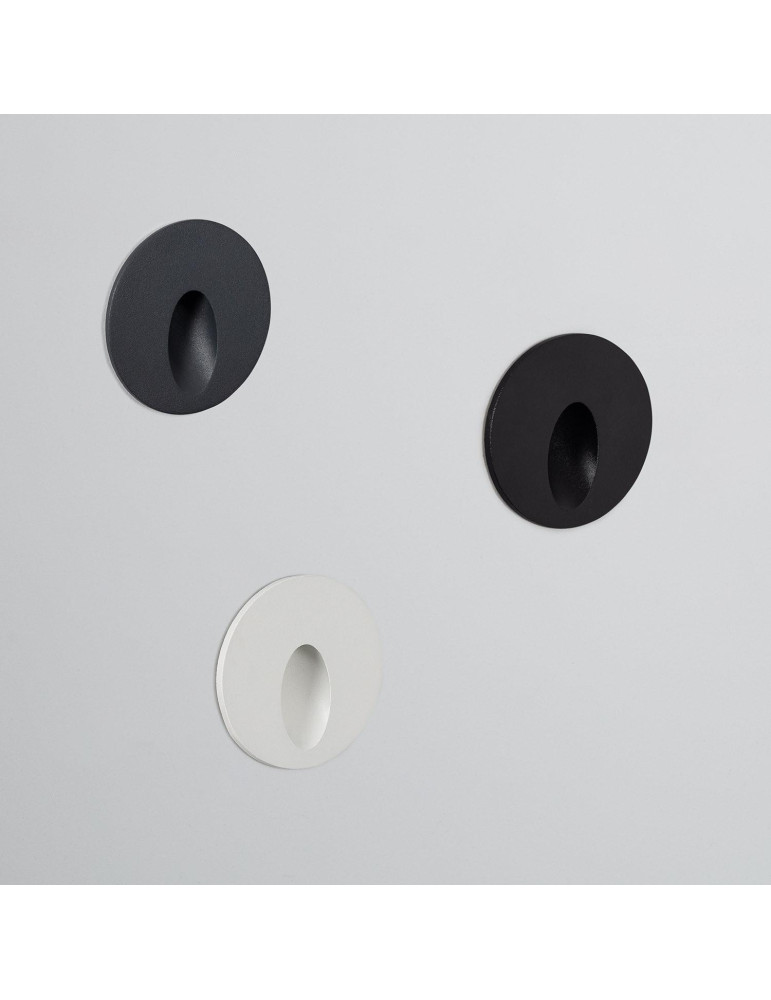 Balise Extérieure Murale LED Encastrable 3W  Ronde Boiler Blanche