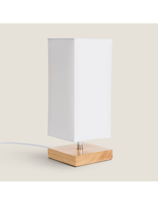 Lampe à Poser Bois et Tissu Haarle