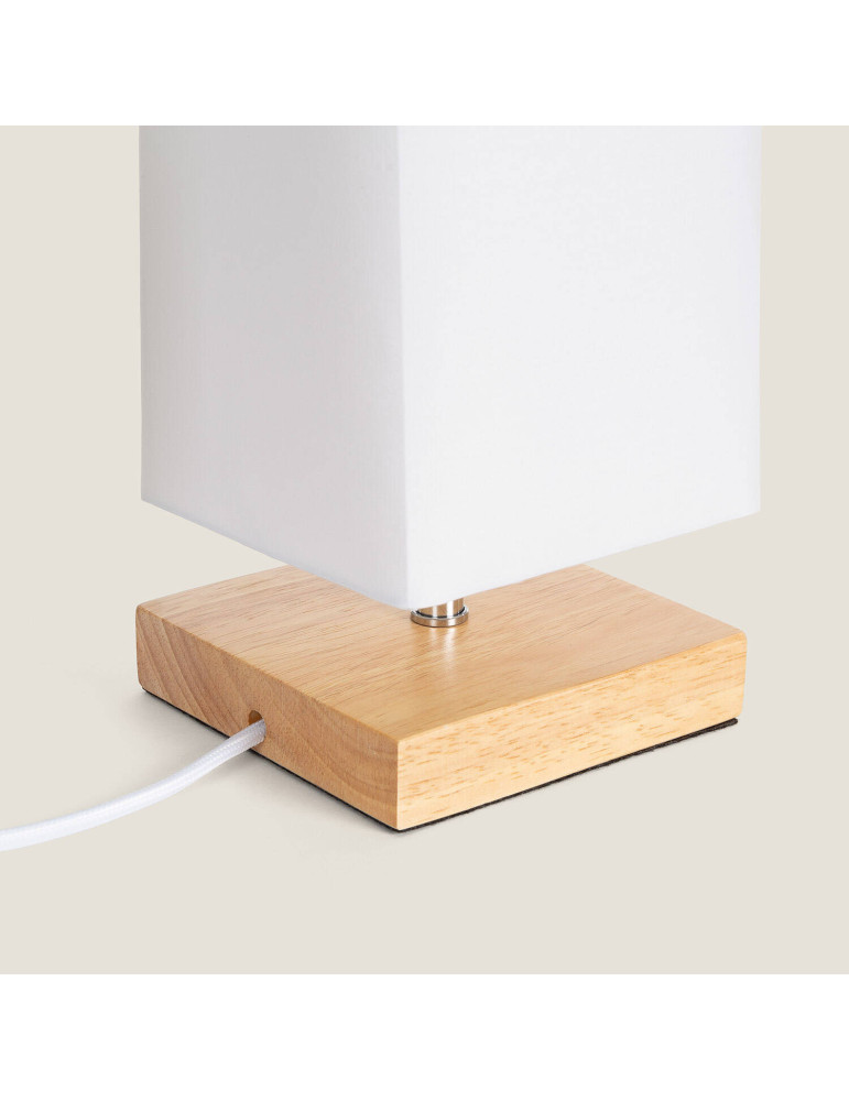 Lampe à Poser Bois et Tissu Haarle