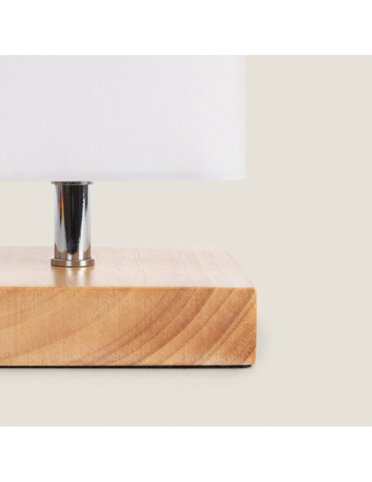 Lampe à Poser Bois et Tissu Haarle
