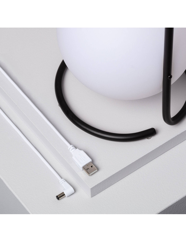 Lampe à Poser LED Portative Extérieure Métal 2.5W Mkono avec Batterie Rechargeable USB