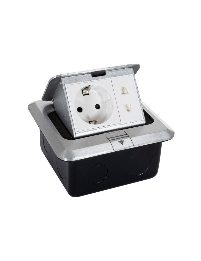 Base Multiple Encastrable 1 Prise Type F + 1xT8 Base Multiple Encastrable 1 Prise Type F + 1xT8