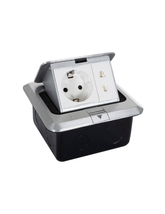 Base Multiple Encastrable 1 Prise Type F + 1xT8 Base Multiple Encastrable 1 Prise Type F + 1xT8