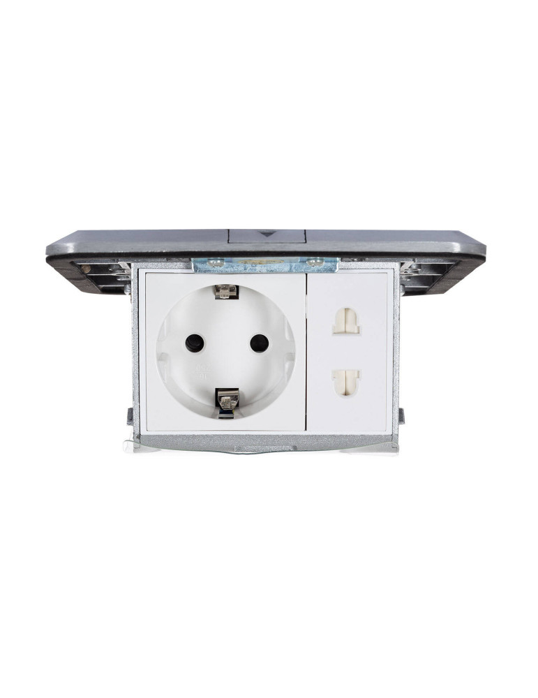 Base Multiple Encastrable 1 Prise Type F + 1xT8