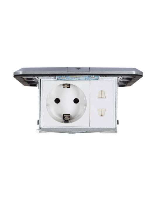 Base Multiple Encastrable 1 Prise Type F + 1xT8