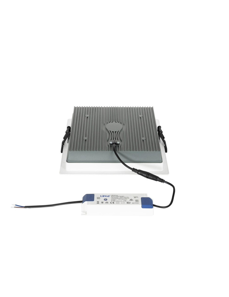 Downlight LED 40W Carré SAMSUNG Aero 130 lm/W Microprismatique LIFUD Coupe 210x210 mm