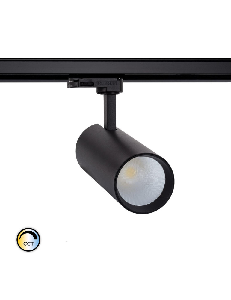 Spot LED sur Rail Triphasé 30W Bertha CCT Noir Spot LED sur Rail Triphasé 30W Bertha CCT Noir