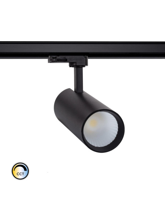 Spot LED sur Rail Triphasé 30W Bertha CCT Noir Spot LED sur Rail Triphasé 30W Bertha CCT Noir