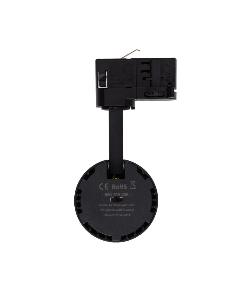Spot LED sur Rail Triphasé 30W Bertha CCT Noir