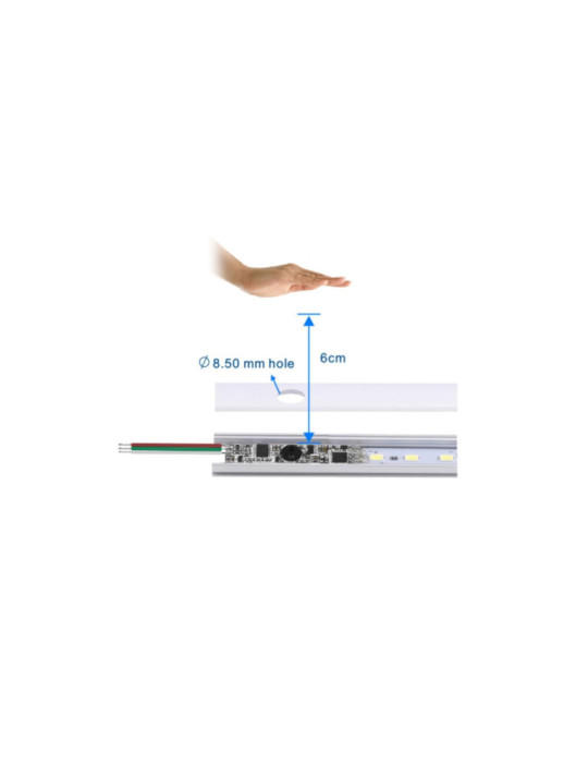 Mini Interrupteur Variateur Sans contact par Mouvement pour Ruban LED CCT