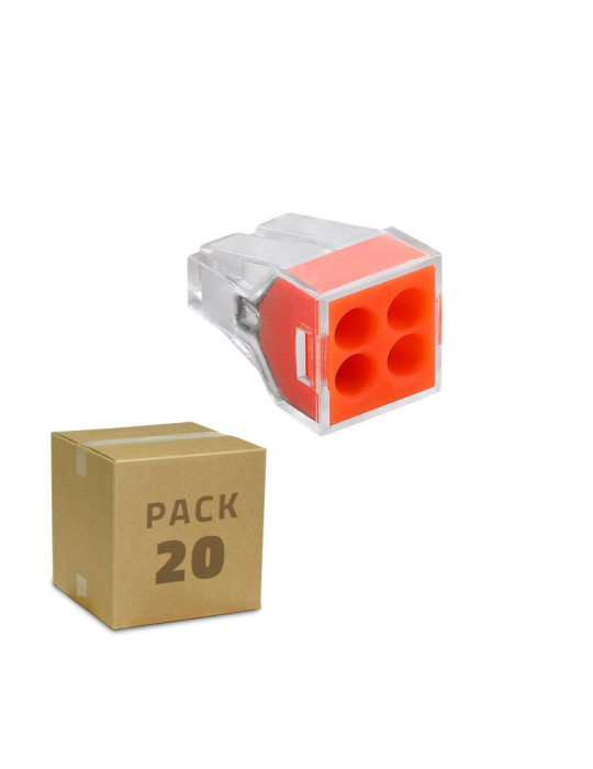 Pack 20 Connecteurs Rapides 4 Entrées 0.75-2.5 mm²