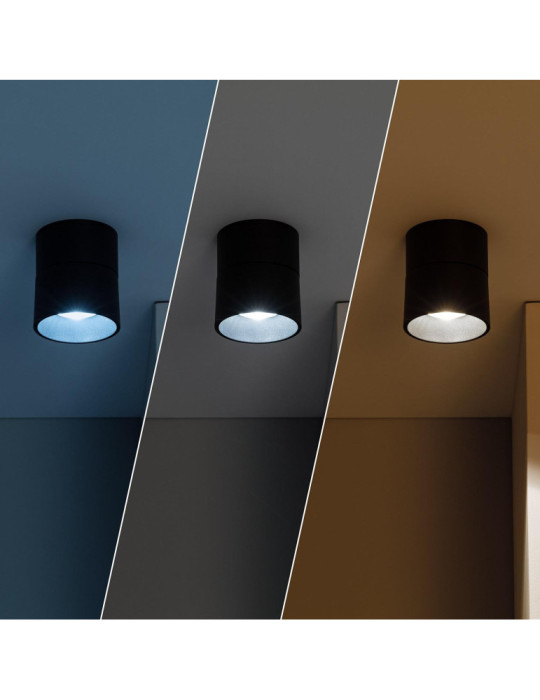 Applique LED Aluminium Ronde New Onuba 15W Noire