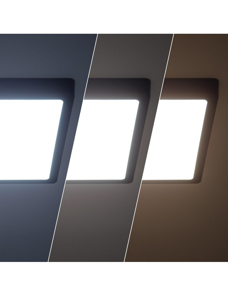 Plafonnier LED Carré Aluminium Slim 24W CCT Sélectionnable Galán 280x280 mm SwitchDimm