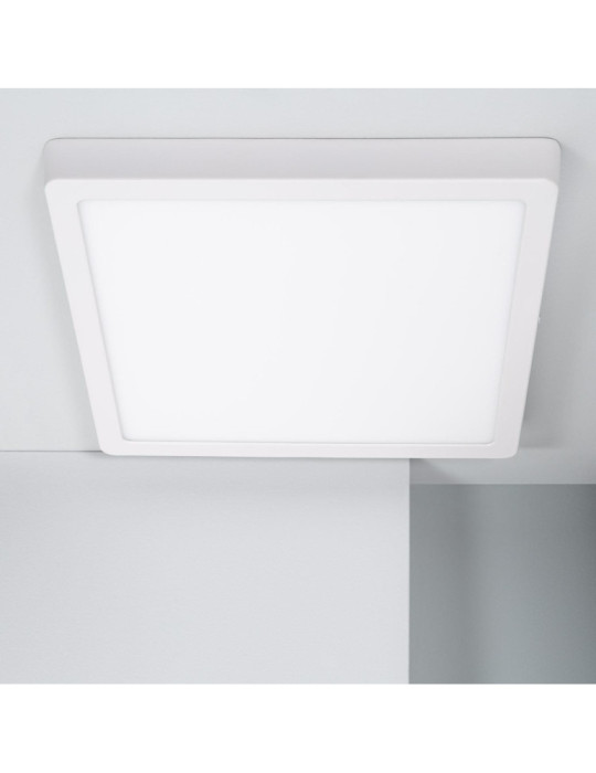 Plafonnier LED Carré Aluminium Slim 24W CCT Sélectionnable Galán 280x280 mm SwitchDimm