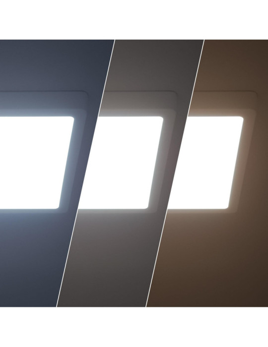 Plafonnier LED Carré Aluminium Slim 24W CCT Sélectionnable Galán 280x280 mm SwitchDimm