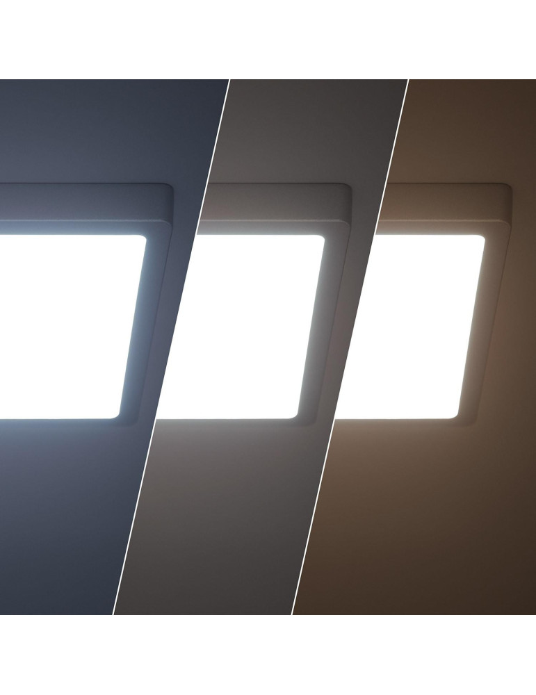 Plafonnier LED Carré Aluminium Slim 24W CCT Sélectionnable Galán 280x280 mm SwitchDimm