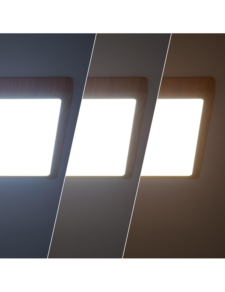 Plafonnier LED Carré Aluminium Slim 24W CCT Sélectionnable Galán 280x280 mm SwitchDimm